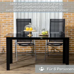 Outsunny Gartentisch schwarz Aluminium B/H/L: ca. 90x74x150 cm
