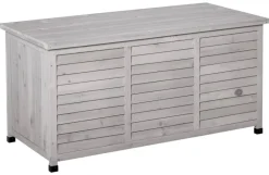 Outsunny Gartentruhe mit Stauraum grau Holz B/H/L: ca. 56x60x127 cm