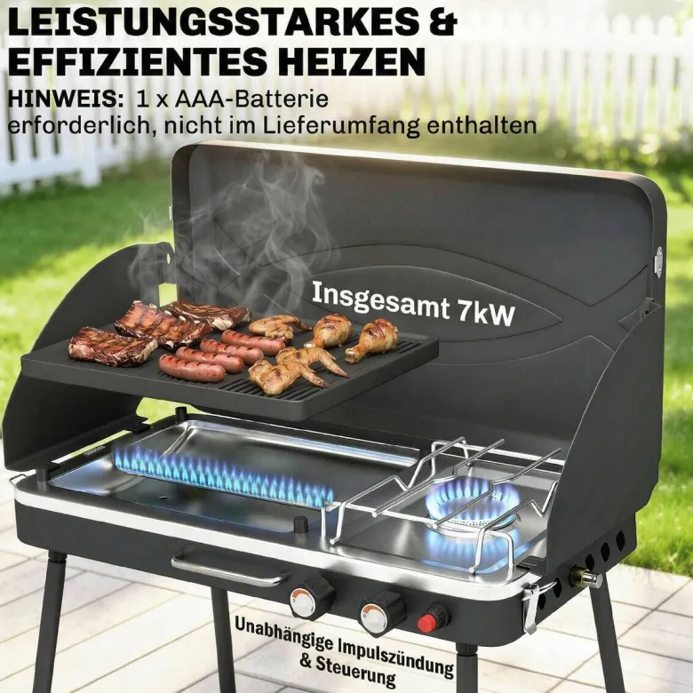 Outsunny Gasgrill Aluminium B/H/L: ca. 47x88x61 cm