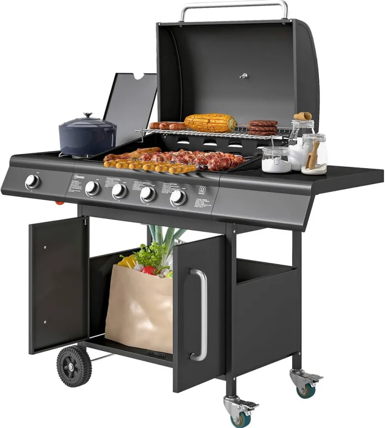 Outsunny Gasgrill Edelstahl B/H/L: ca. 56x110x129,5 cm
