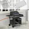 Outsunny Gasgrill Edelstahl B/H/L: ca. 56x110x118,5 cm