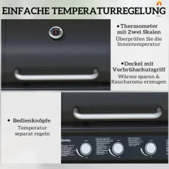 Outsunny Gasgrill Edelstahl B/H/L: ca. 56x110x118,5 cm