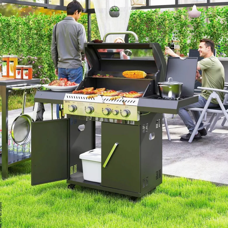 Outsunny Gasgrill Kunststoff B/H/L: ca. 54x110x135 cm