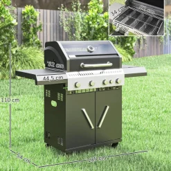 Outsunny Gasgrill Kunststoff B/H/L: ca. 54x110x135 cm
