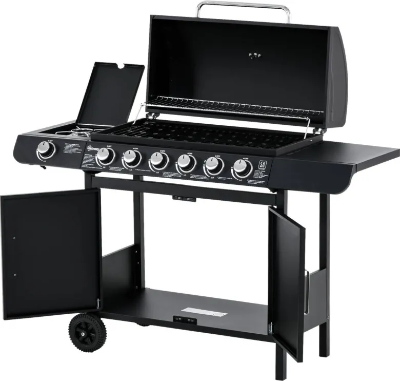 Outsunny Gasgrill Metall B/H/L: ca. 50x100x135 cm