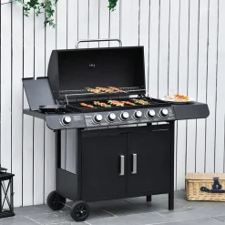 Outsunny Gasgrill Metall B/H/L: ca. 50x100x135 cm