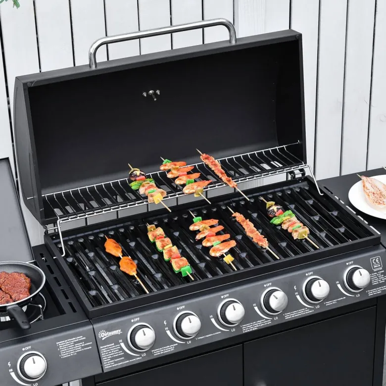 Outsunny Gasgrill Metall B/H/L: ca. 50x100x135 cm