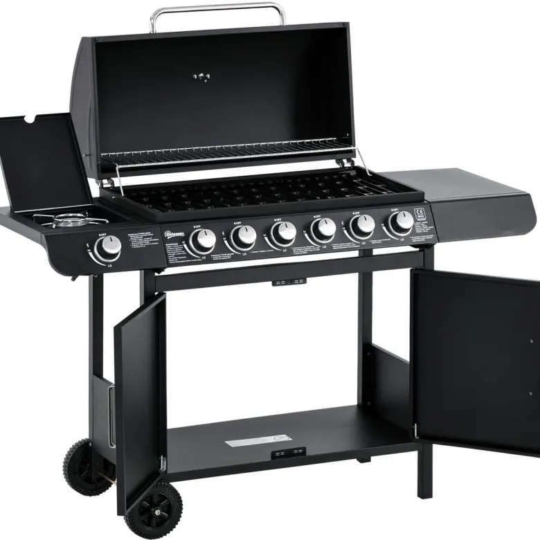 Outsunny Gasgrill Metall B/H/L: ca. 50x100x135 cm