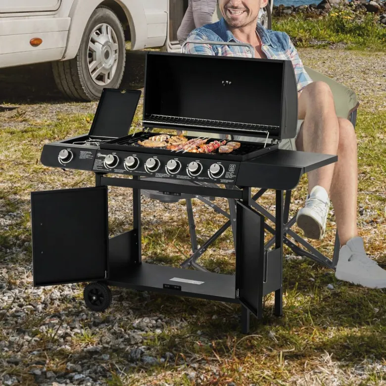 Outsunny Gasgrill Metall B/H/L: ca. 50x100x135 cm