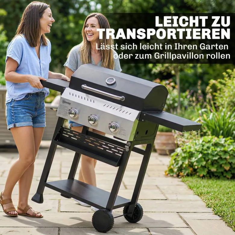 Outsunny Gasgrill Metall B/H/L: ca. 57x102x123 cm