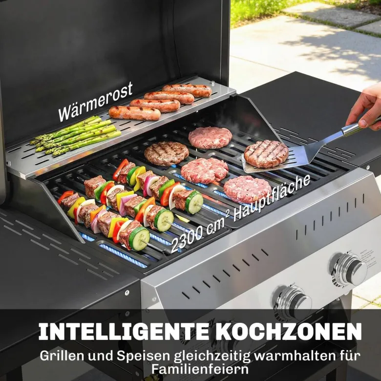 Outsunny Gasgrill Metall B/H/L: ca. 57x102x123 cm