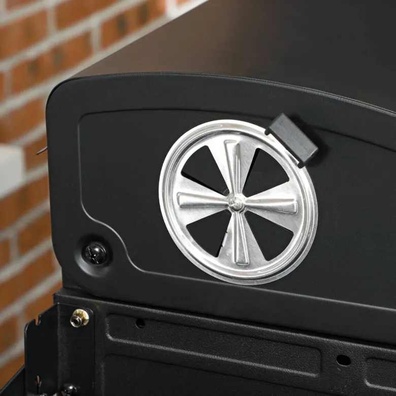 Outsunny Gas-/Kohlegrill Edelstahl B/H/L: ca. 53x101x161 cm