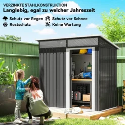 Outsunny Gerätehaus dunkelgrau B/H/L: ca. 122x182x195 cm