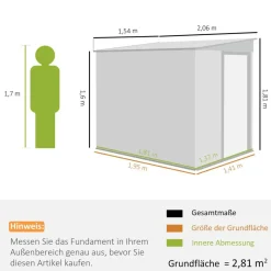 Outsunny Gerätehaus hellgrau B/H/L: ca. 206,5x181x154 cm