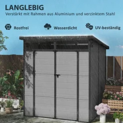 Outsunny Gerätehaus hellgrau B/H/L: ca. 191x215x190 cm