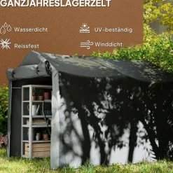 Outsunny Gerätezelt dunkelgrau Polyethylen B/H/L: ca. 157x165x220 cm