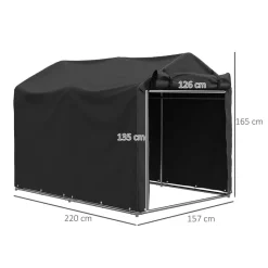 Outsunny Gerätezelt schwarz Polyethylen B/H/L: ca. 157x165x220 cm