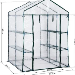 Outsunny Gewächshaus B/H/L: ca. 143x195x143 cm