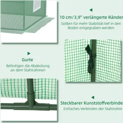 Outsunny Gewächshaus B/H/L: ca. 90x90x240 cm