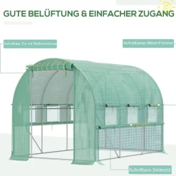 Outsunny Gewächshaus B/H/L: ca. 200x200x295 cm