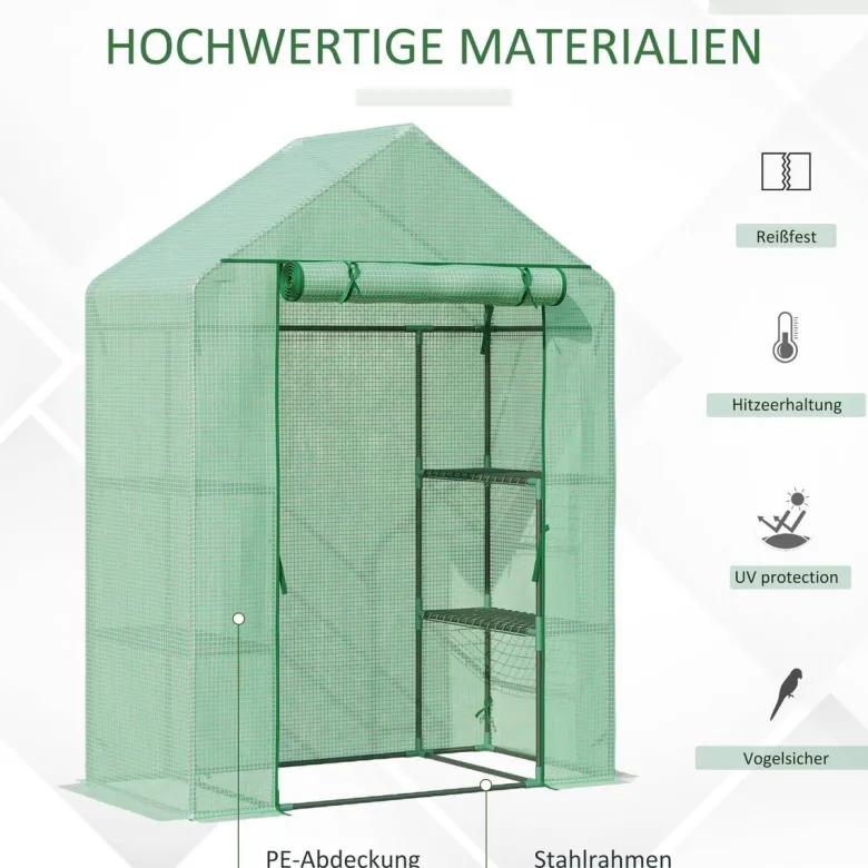 Outsunny Gewächshaus B/H/L: ca. 72x191x141 cm