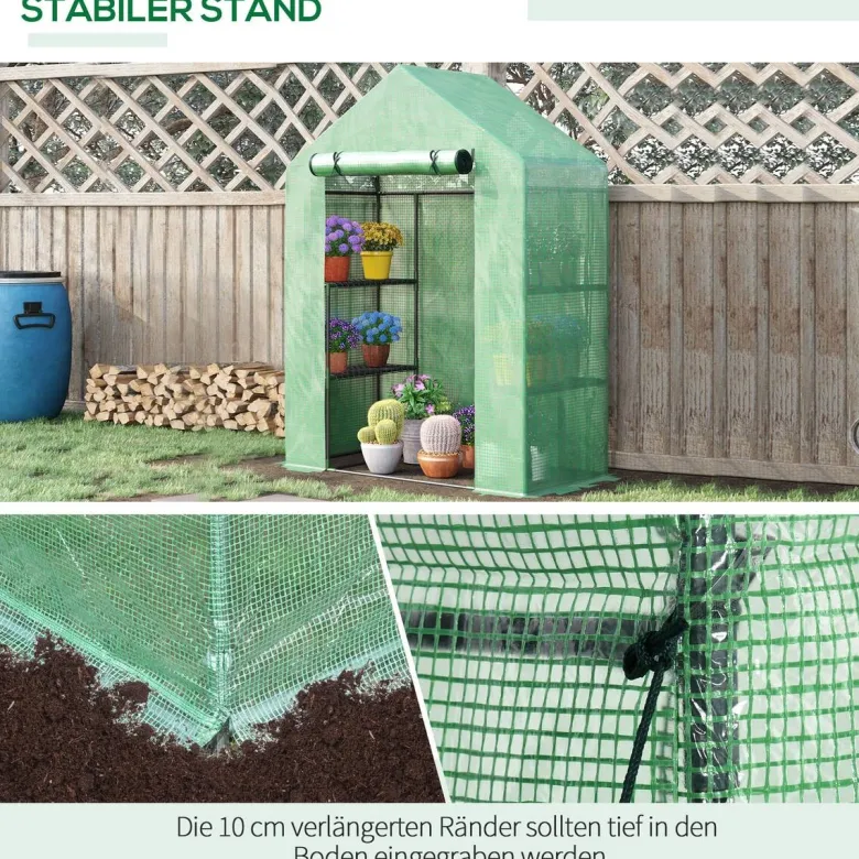 Outsunny Gewächshaus B/H/L: ca. 72x191x141 cm