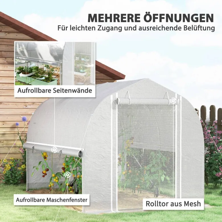 Outsunny Gewächshaus B/H/L: ca. 200x200x300 cm