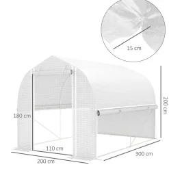 Outsunny Gewächshaus B/H/L: ca. 200x200x300 cm