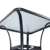 Outsunny Glastisch schwarz Metall B/H/L: ca. 68,5x84x68,5 cm