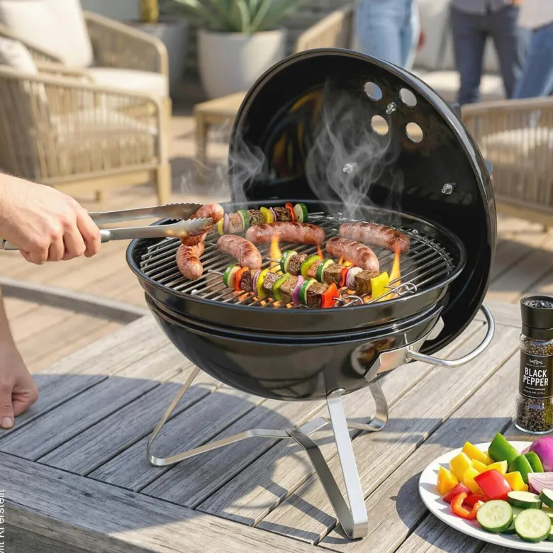 Outsunny Grill Edelstahl B/H/L: ca. 41x44x41 cm