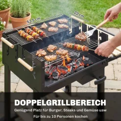 Outsunny Grill Holz B/H/L: ca. 58x82x99,5 cm