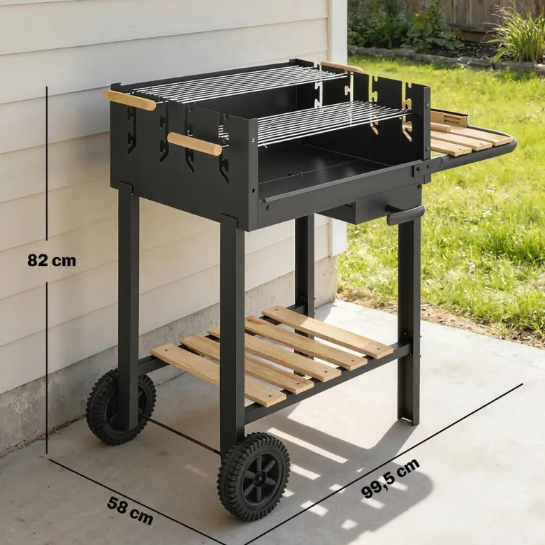 Outsunny Grill Holz B/H/L: ca. 58x82x99,5 cm