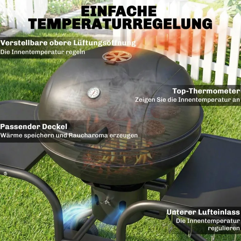 Outsunny Grill Metall B/H/L: ca. 63,5x106,5x129 cm