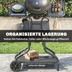 Outsunny Grill Metall B/H/L: ca. 63,5x106,5x129 cm