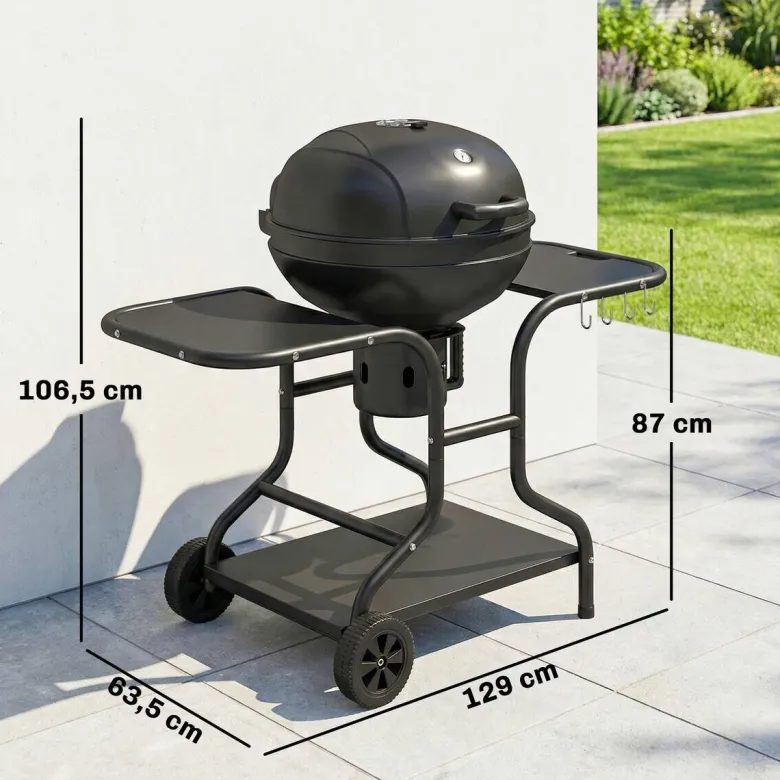 Outsunny Grill Metall B/H/L: ca. 63,5x106,5x129 cm