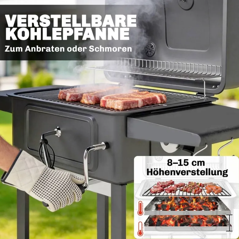 Outsunny Grill Metall B/H/L: ca. 65x115x112 cm