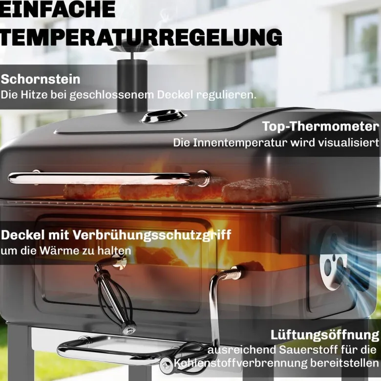 Outsunny Grill Metall B/H/L: ca. 65x115x112 cm