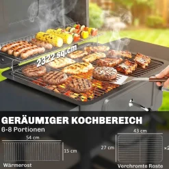 Outsunny Grill Metall B/H/L: ca. 65x115x112 cm