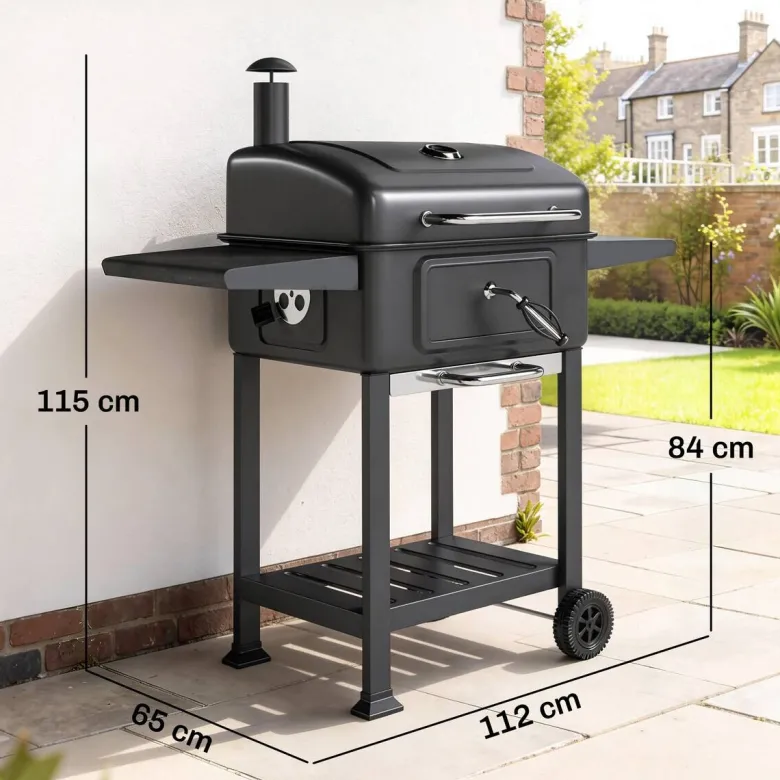 Outsunny Grill Metall B/H/L: ca. 65x115x112 cm