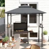 Outsunny Grillpavillon dunkelgrau Polyester B/H/L: ca. 148x248x243 cm