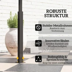 Outsunny Grillpavillon dunkelgrau Polyester B/H/L: ca. 148x248x243 cm