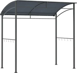 Outsunny Grillpavillon grau Polyester B/H/L: ca. 150x220x215 cm