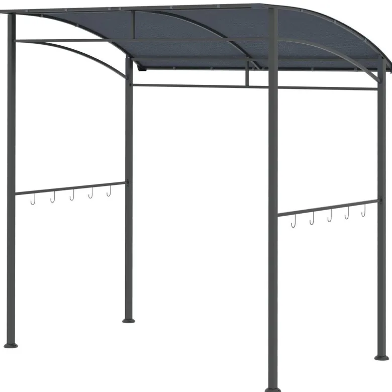 Outsunny Grillpavillon grau Polyester B/H/L: ca. 150x220x215 cm
