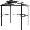 Outsunny Grillpavillon schwarz Metall B/H/L: ca. 160x250x250 cm