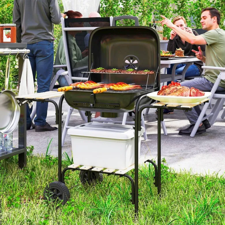 Outsunny Grill Stahl B/H/L: ca. 54x91x98 cm
