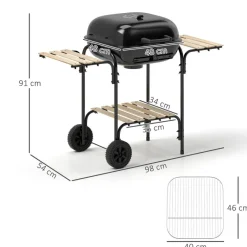 Outsunny Grill Stahl B/H/L: ca. 54x91x98 cm