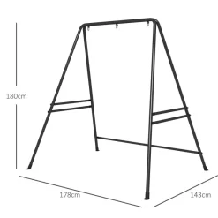 Outsunny Hängesesselgestell schwarz Polypropylen B/H/L: ca. 143x178x180 cm