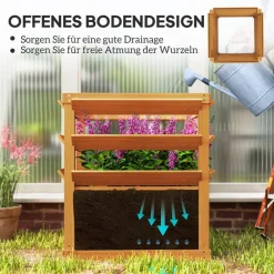 Outsunny Hochbeet B/H/L: ca. 65x73x65 cm