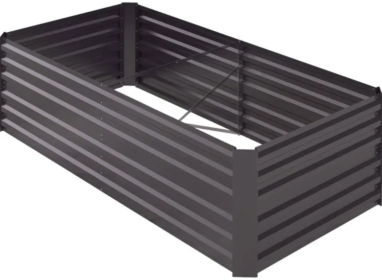 Outsunny Hochbeet dunkelgrau Stahl B/H/L: ca. 90x59x180 cm