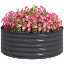 Outsunny Hochbeet dunkelgrau Stahl B/H/L: ca. 120x43x120 cm